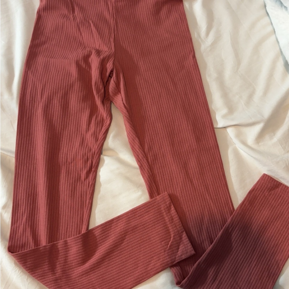 Ribbed Burnt Orange Leggings